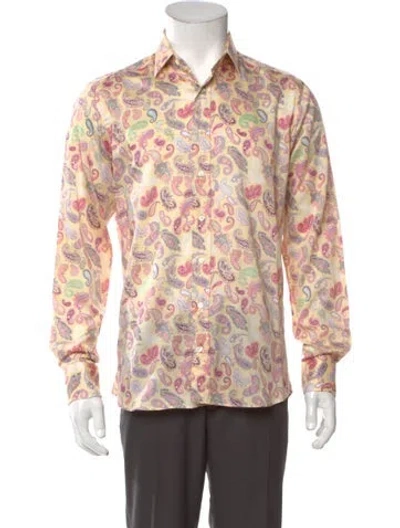 Pre-owned Etro Paisley Print Long Sleeve Shirt In Pink