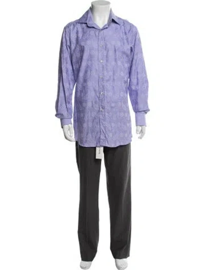 Pre-owned Etro Paisley Print Long Sleeve Shirt In Purple