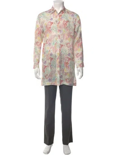 Pre-owned Etro Paisley Print Long Sleeve Shirt W/ Tags In Neutral