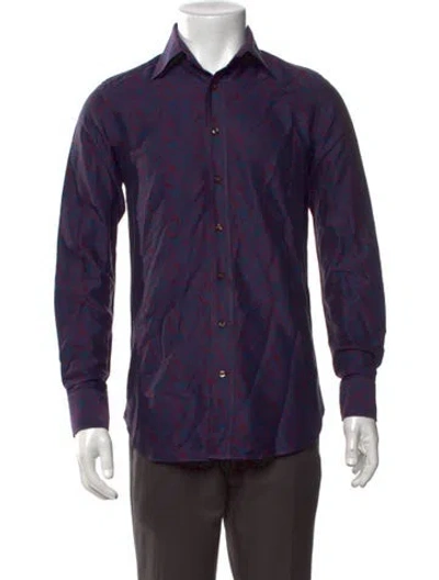 Pre-owned Etro Paisley Print Long Sleeve Shirt W/ Tags In Purple
