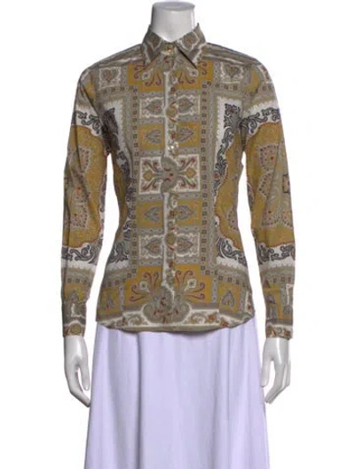 Pre-owned Etro Paisley Print Long Sleeve Top In Multicolor