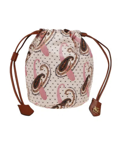 Etro Paisley-print Makeup Bag In Nude