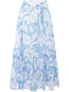 Etro Maxi Cotton Skirt With Contrasting Floral Paisley Print