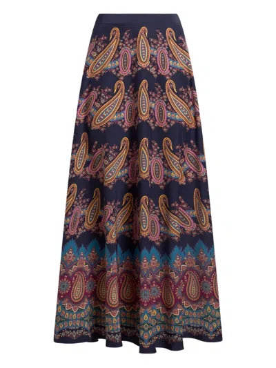 Etro Paisley-print Maxi Skirt In Brown