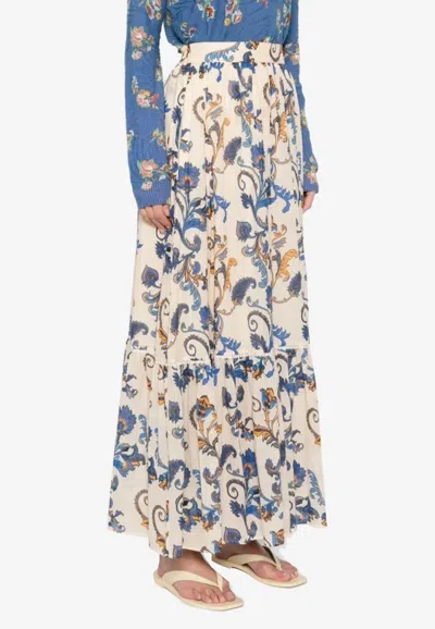 Etro Paisley Print Maxi Skirt In Multi