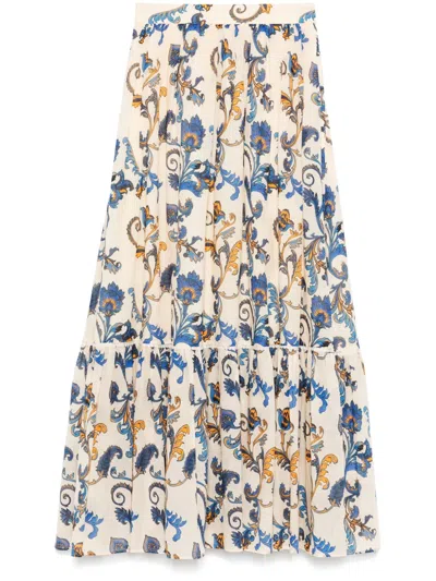 Etro Paisley-print Cotton Maxi Skirt In Multicolour