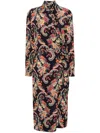 Etro Multicolor Paisley-print Midi Dress In Blau