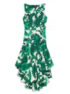 Etro Paisley Print Asymmetric Midi Dress In Green