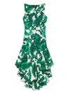 Etro Paisley Print Asymmetric Midi Dress In Green