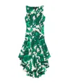 Etro Paisley Print Asymmetric Midi Dress In Green Multi