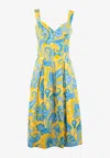 Etro Paisley Print Midi Dress In Yellow