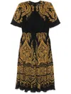 Etro Black Chiffon Polyester Long Dress In Schwarz