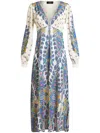 Etro Paisley Print V-neck Midi Dress In White