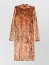 Etro Paisley Print Dress In Orange