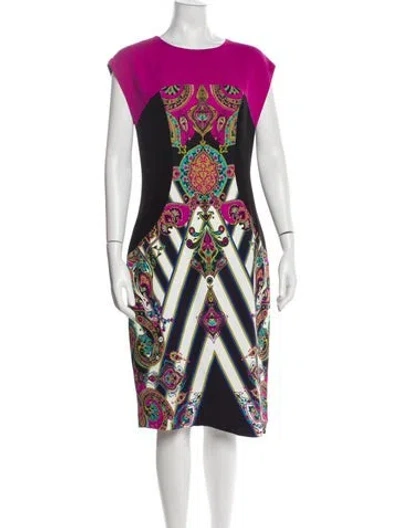 Pre-owned Etro Paisley Print Midi Length Dress In Black