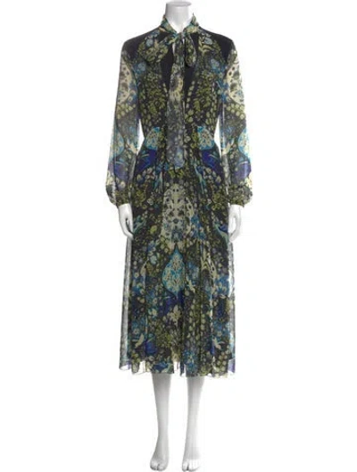 Pre-owned Etro Paisley Print Midi Length Dress In Black