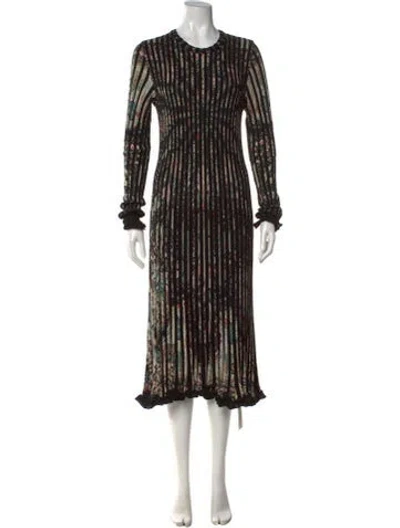 Pre-owned Etro Paisley Print Midi Length Dress In Black