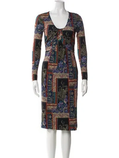 Pre-owned Etro Paisley Print Midi Length Dress In Multi