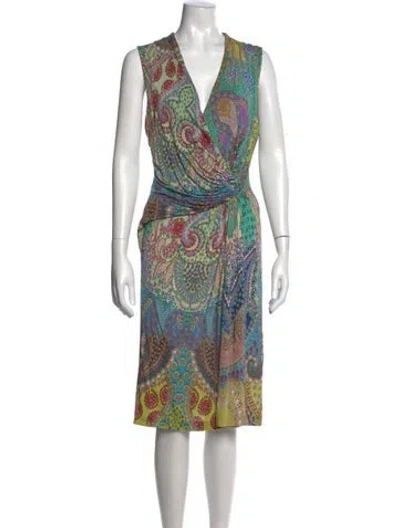 Pre-owned Etro Paisley Print Midi Length Dress In Multi