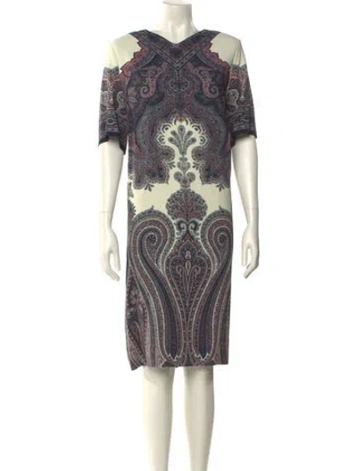 Pre-owned Etro Paisley Print Midi Length Dress In Neutral