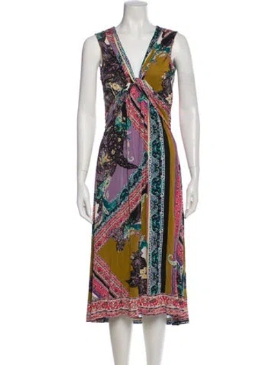 Pre-owned Etro Paisley Print Midi Length Dress In Neutral