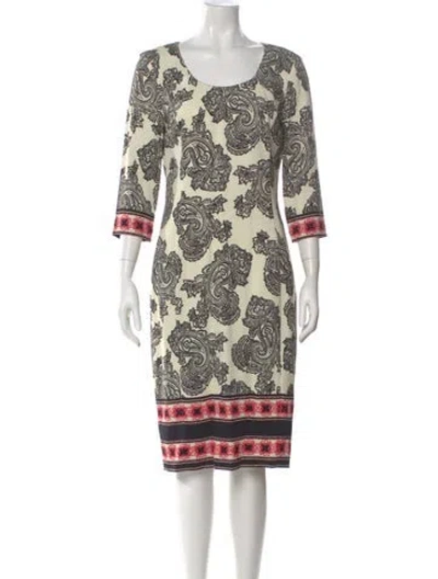 Pre-owned Etro Paisley Print Midi Length Dress In Neutral