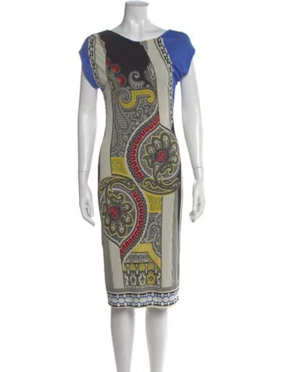 Pre-owned Etro Paisley Print Midi Length Dress In Neutral