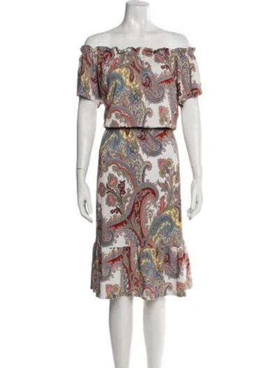 Pre-owned Etro Paisley Print Midi Length Dress In Neutral