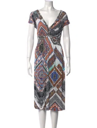 Pre-owned Etro Paisley Print Midi Length Dress In Neutral