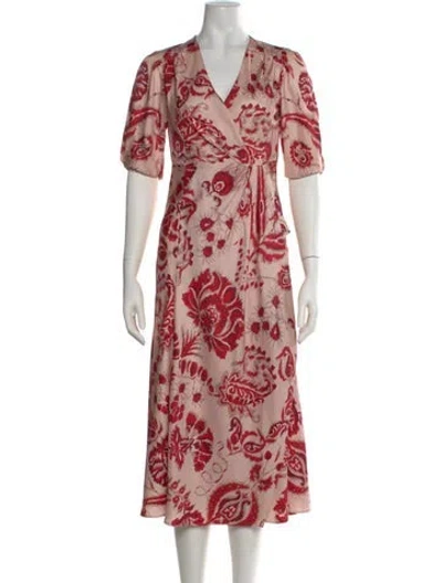 Pre-owned Etro Paisley Print Midi Length Dress In Pink