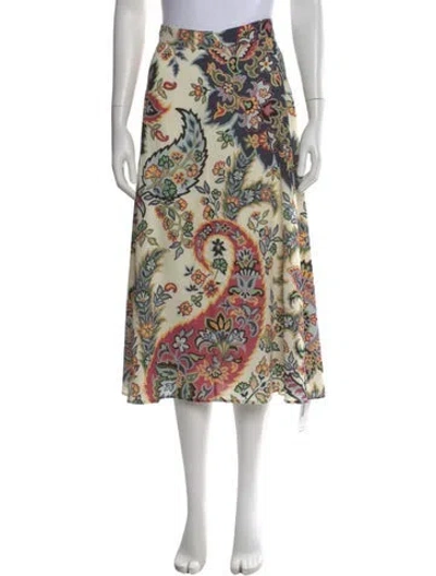 Pre-owned Etro Paisley Print Midi Length Skirt In Neutral