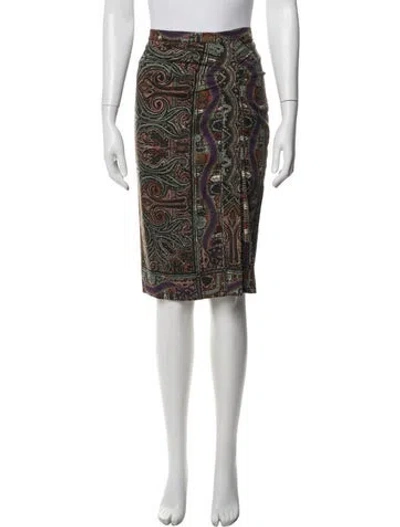 Pre-owned Etro Paisley Print Midi Length Skirt In Neutral