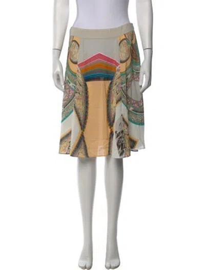 Pre-owned Etro Paisley Print Midi Length Skirt In Neutrals