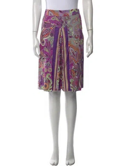 Pre-owned Etro Paisley Print Midi Length Skirt In Purple