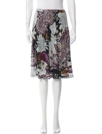 Pre-owned Etro Paisley Print Midi Length Skirt In Purple