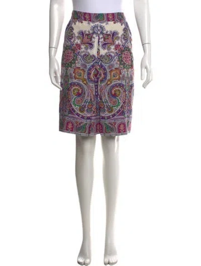 Pre-owned Etro Paisley Print Midi Length Skirt In Purple