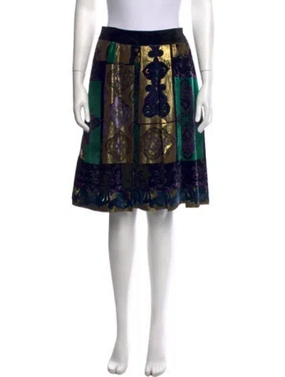 Pre-owned Etro Paisley Print Midi Length Skirt In Purple