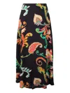 Etro Paisley-print Midi Skirt In 黑色