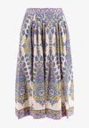 Etro Paisley Print Cotton Midi Skirt