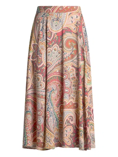 Etro Paisley-print Midi Skirt In Multi