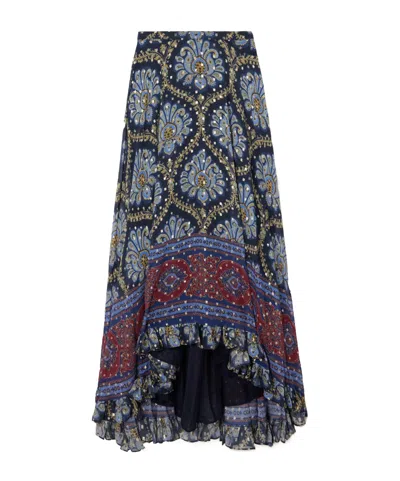 Etro Paisley Print Midi Skirt In Multi