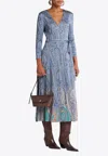 Etro Paisley Print Midi Wrap Dress