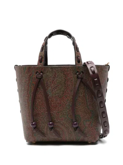 Etro Paisley-print Mini Bag In Brown
