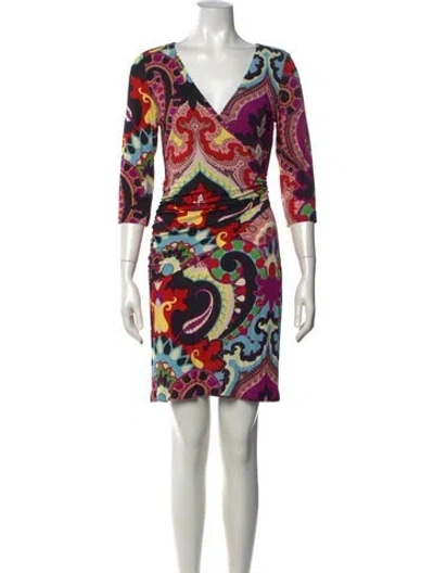 Pre-owned Etro Paisley Print Mini Dress In Black