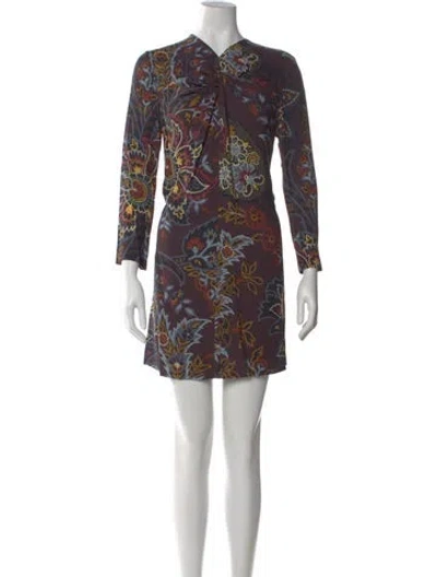 Pre-owned Etro Paisley Print Mini Dress In Brown