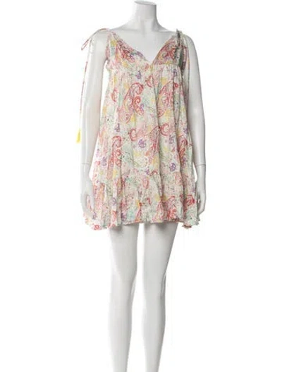 Pre-owned Etro Paisley Print Mini Dress In Green