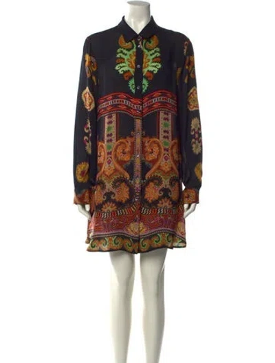Pre-owned Etro Paisley Print Mini Dress In Multi