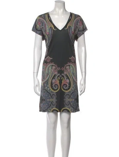 Pre-owned Etro Paisley Print Mini Dress In Multi