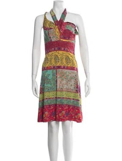 Pre-owned Etro Paisley Print Mini Dress In Multi