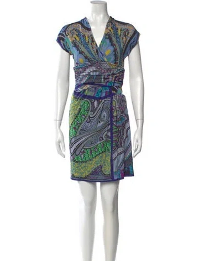 Pre-owned Etro Paisley Print Mini Dress In Multi